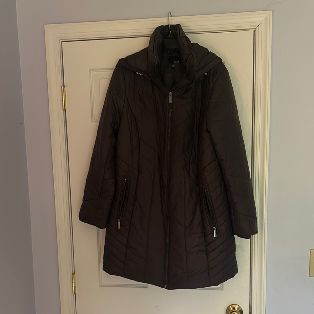 Elegant charcoal Puffer Coat